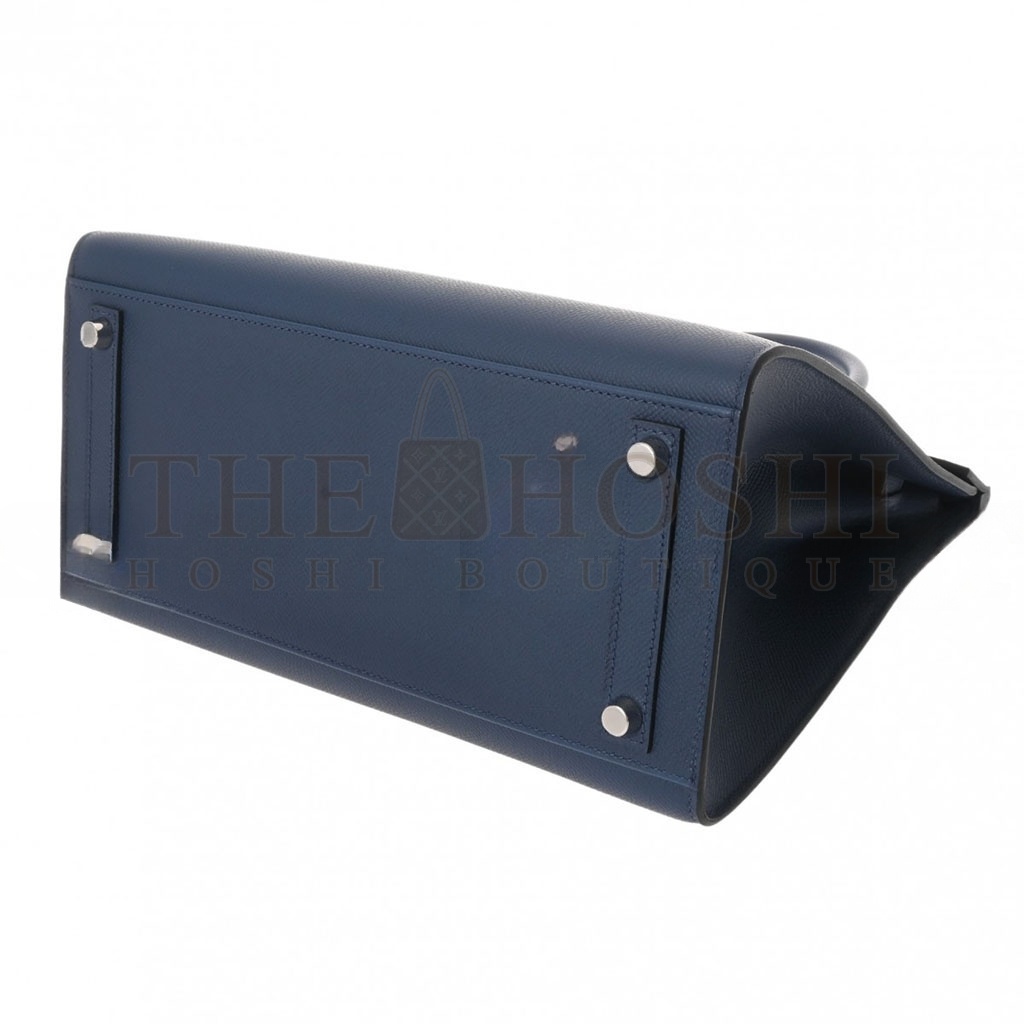 H**me5 BIRKIN 30 EPSOM LEATHER DUCK BLUE SILVER BUCKLE PLATINUM BAG 614760 (30*23*15cm) Master Quality